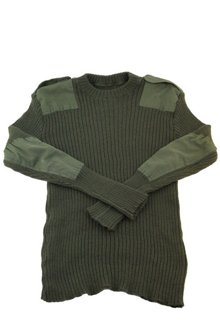 Belgian Army Pullover  Like British Roundneck With Elbow pads 